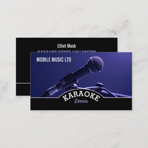 Blue Microphone Karaoke Event Organizer Business Card