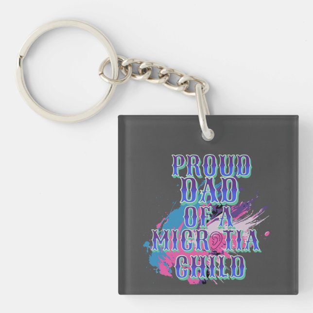 Blue Microtia Day  Keychain (Front)