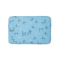 Retro Atomic Starburst Blue & Off-White MCM Bath Mat