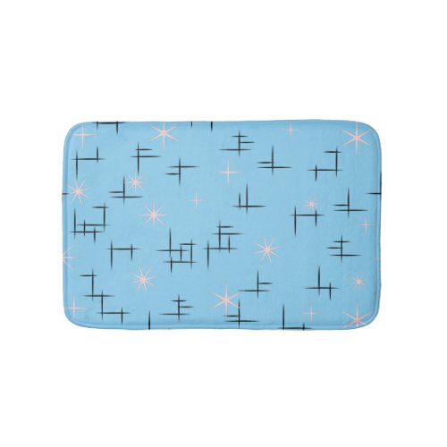 Blue Mid Century Modern Bathroom Mat