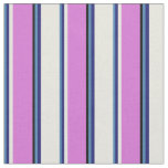 [ Thumbnail: Blue, Midnight Blue, Beige, Orchid & Black Lines Fabric ]