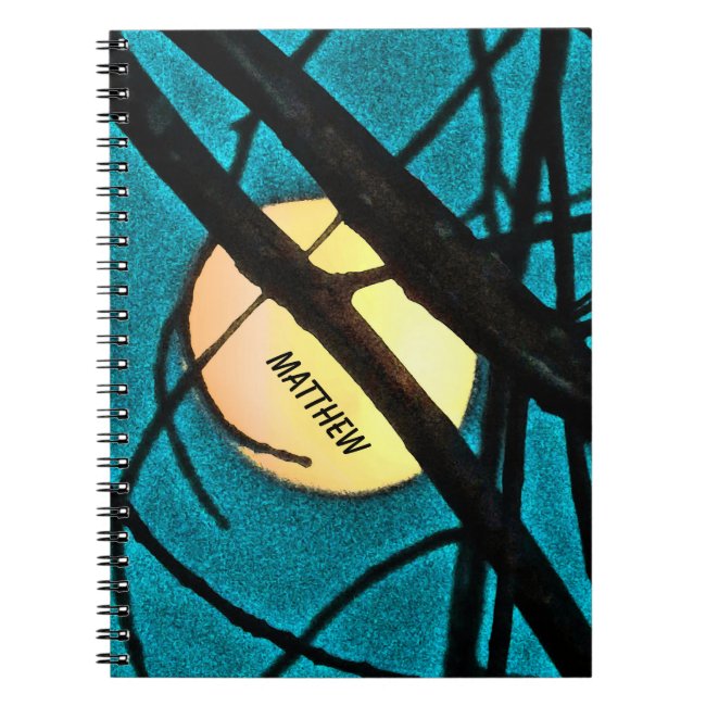 Blue Midnight Moon Branches Notebook