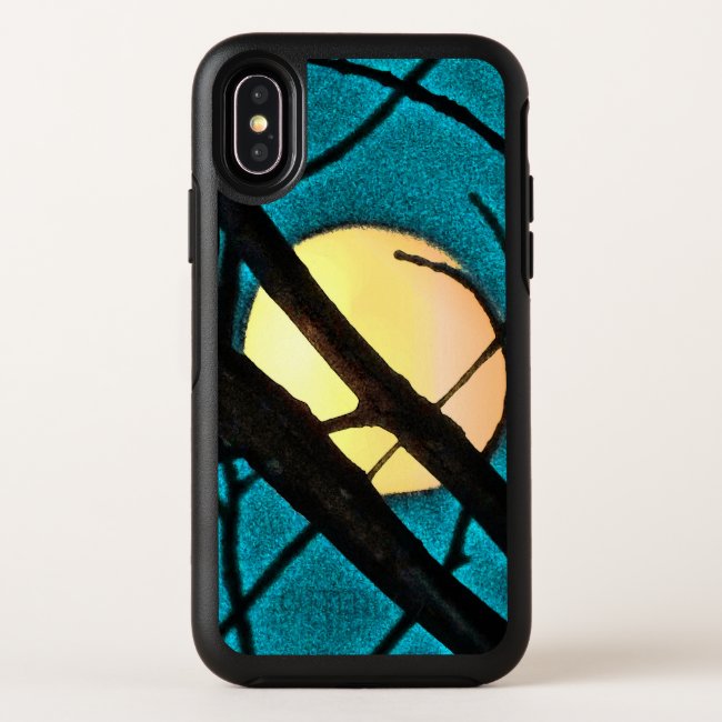 Blue Midnight Moon Branches OtterBox iPhone X Case