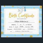 Blue Milestone Certificate Baby Birth Certificate<br><div class="desc">No matter the size of the milestone, celebrate it as if it’s the biggest ever. Our Blue Milestone Certificate Baby Birth Certificate Award was crafted with these sentiments. Show your new baby off to the world. Our Blue Milestone Certificate Baby Birth Certificate Award is customizable so that you can make...</div>