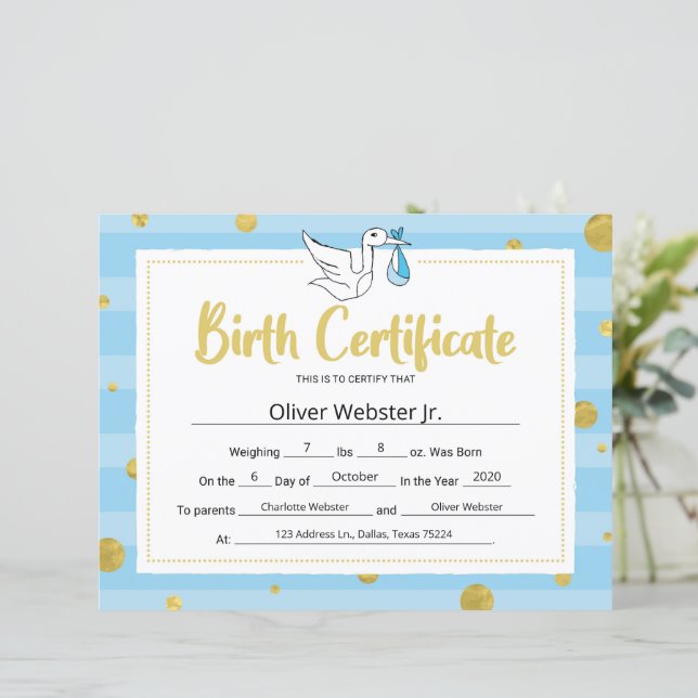 Blue Milestone Certificate Baby Birth Certificate | Zazzle blue-milestone-certificate-baby-birth-certificate-zazzle