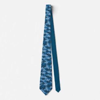Blue Military camouflage pixel pattern seamlessly Neck Tie