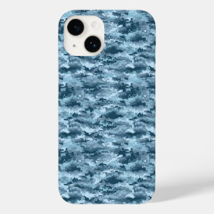 Blue military pixelated camouflage pattern Case-Mate iPhone 14 case