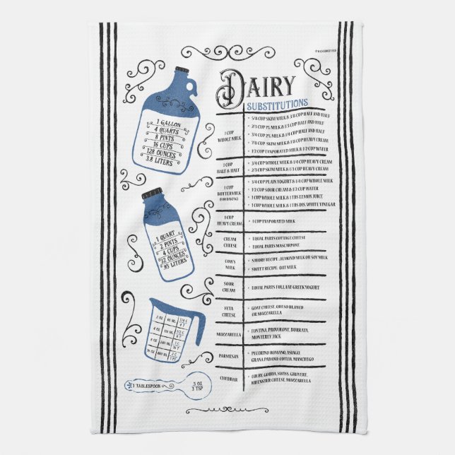 Blue Milk Substitute Baking Kitchen Towel (Vertical)