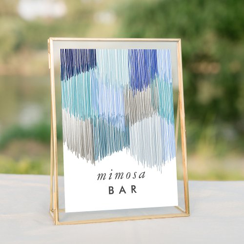 Blue Mimosa Bar Fringe Bachelorette Table Sign