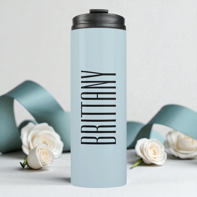 Blue Minimal Bridesmaid Personalized Name Simple Thermal Tumbler (Blue Minimal Bridesmaid Personalized Name Simple Thermal Tumbler)