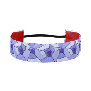 Blue Minimal Geometric Pattern Soft Abstract Lines Athletic Headband