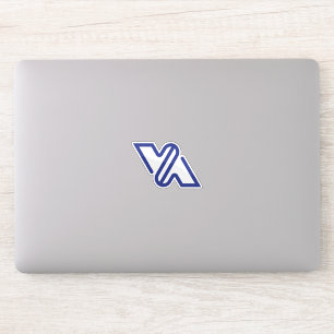 Blue Minimal Letter VA Classic  Sticker
