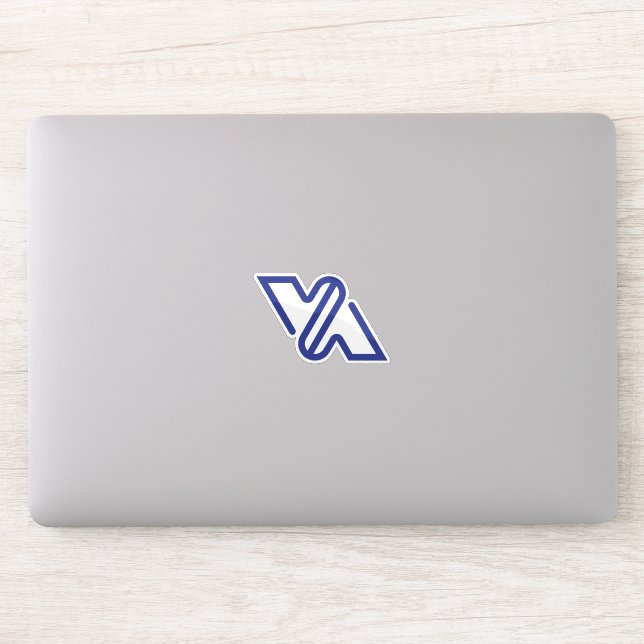 Blue Minimal Letter VA Classic  Sticker (Computer)