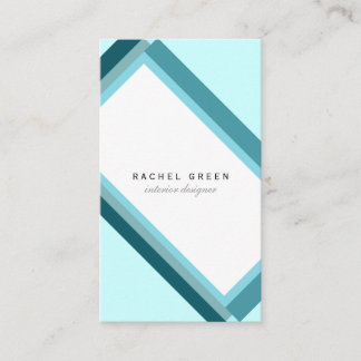 Blue minimal modern geometric retro business card