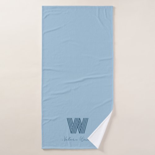 Blue Minimal Sporty Monogram Towel