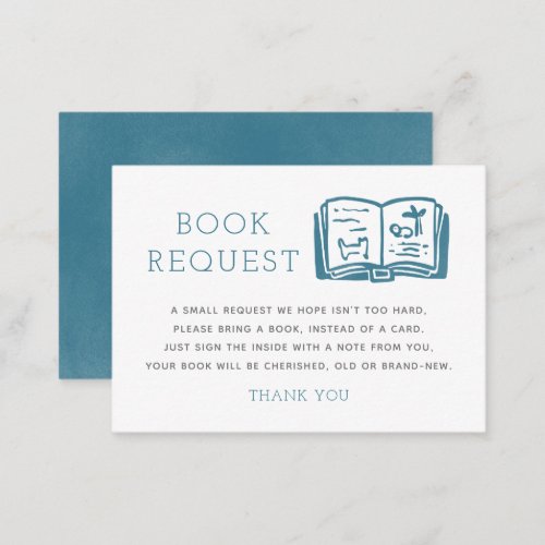 Blue Minimalist Book Request Enclosure Card