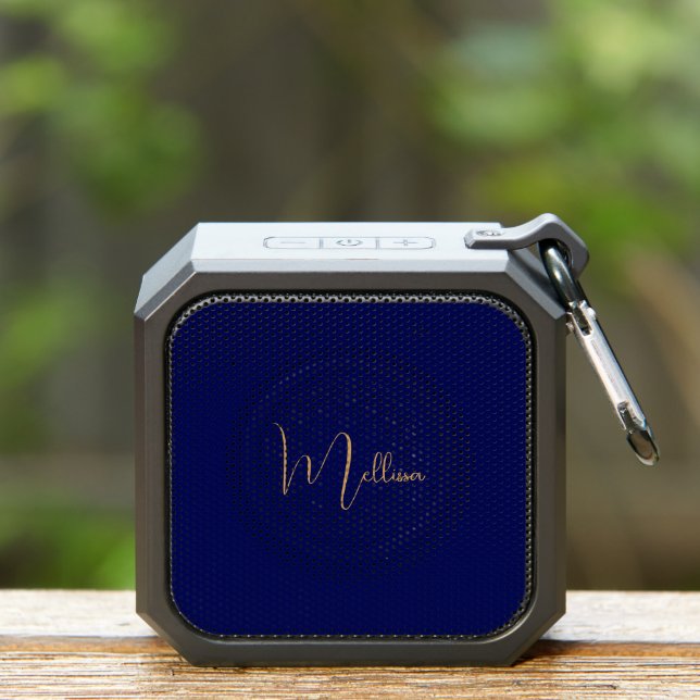 Blue minimalist custom name  bluetooth speaker (Insitu(Outdoor))