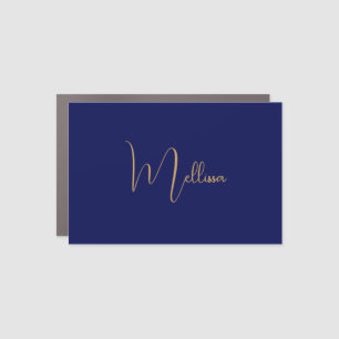 Blue minimalist custom name  car magnet
