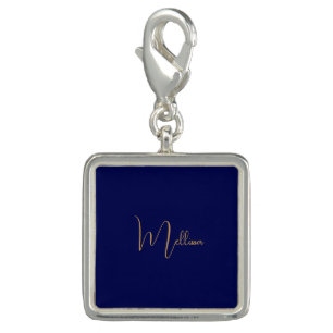Blue minimalist custom name charm