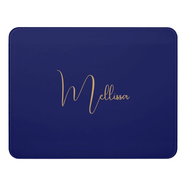 Blue minimalist custom name  door sign (Contemporary Front)