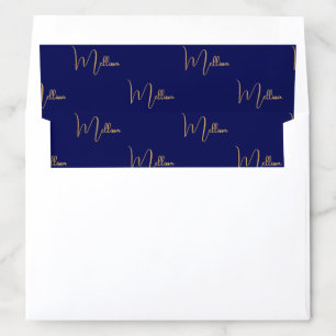 Blue minimalist custom name envelope liner