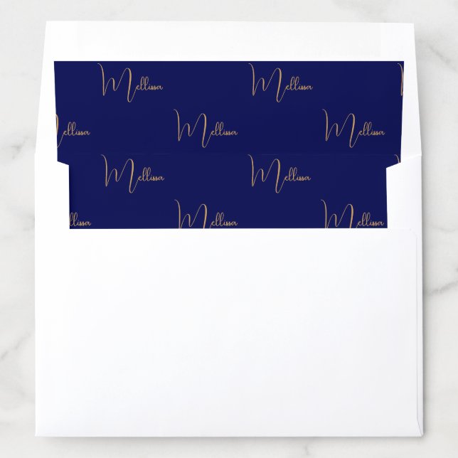 Blue minimalist custom name  envelope liner (In Envelope)