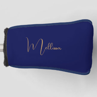 Blue minimalist custom name golf head cover