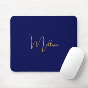 Blue minimalist custom name mouse pad