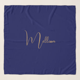 Blue minimalist custom name scarf