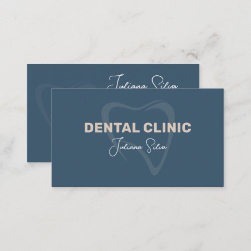 Blue Minimalist Dental Clinic Business Card