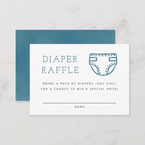 Blue Minimalist Diaper Raffle Enclosure Card