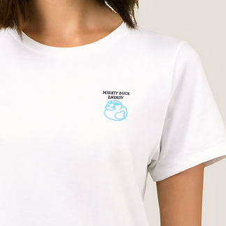 Blue Minimalist Funny Boss Duck Custom Front T-Shirt