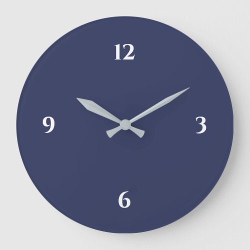 Blue Minimalist Large Clock