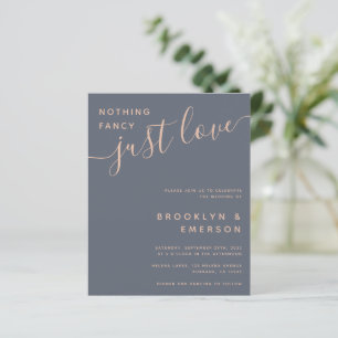 Blue Minimalist Modern   Budget Wedding Invitation