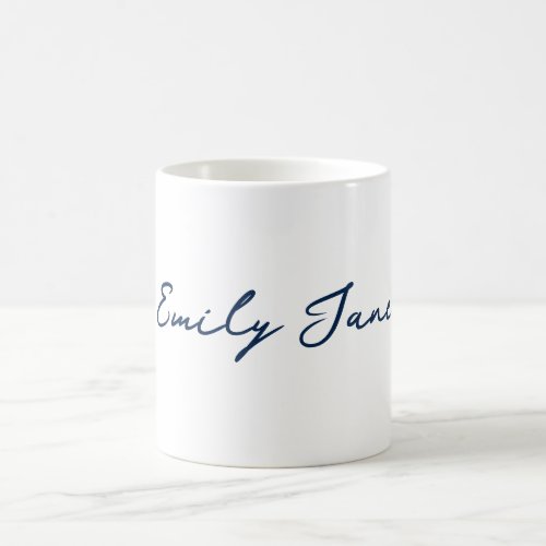 Blue Minimalist Modern Handwriting Coffee Mug