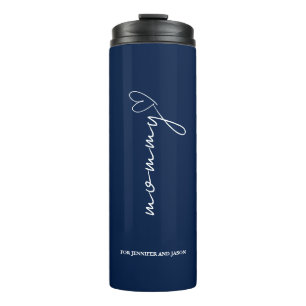 Blue Minimalist Personalized Gift for Mom Thermal Tumbler