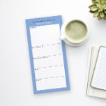 Blue Minimalist Simple Grocery Shopping List Magnetic Notepad<br><div class="desc">Write your grocery list on this magnetic note pad for an easy way to plan your route through the store while shopping. The magnetic back sticks on your fridge, metal pantry door or whiteboard command center. The simple, modern layout in fresh French blue, black and white with sans serif fonts...</div>