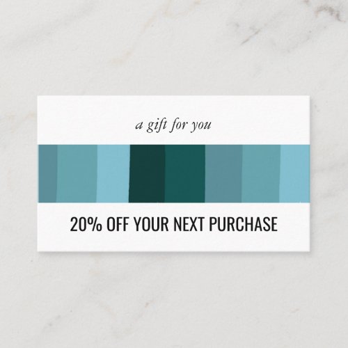 Blue Minimalist Stripes Handmade Discount Card