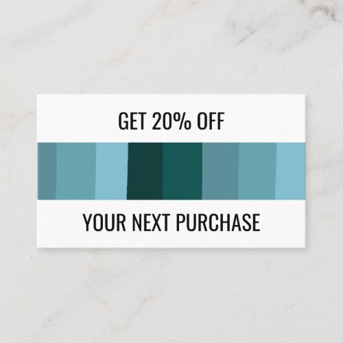 Blue Minimalist Stripes Handmade  Discount Card