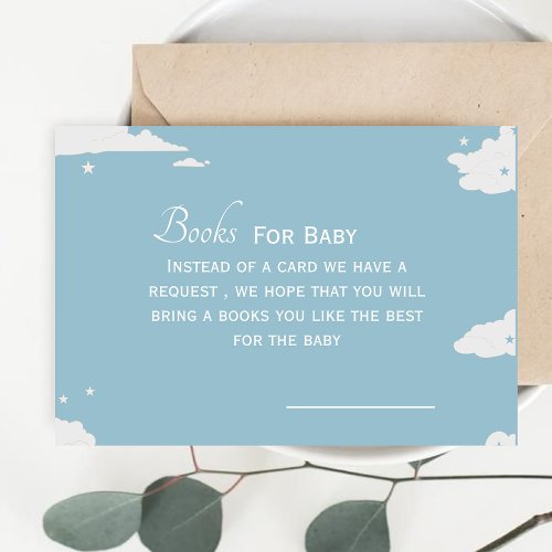 Blue Minimalistic books for baby boy baby shower Note Card