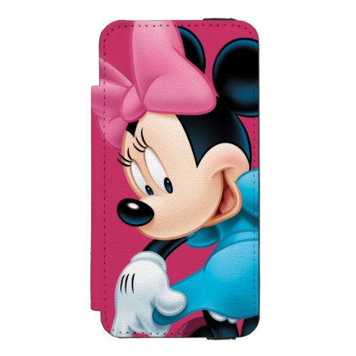Blue Minnie  Curtseying Wallet Case For iPhone SE55s