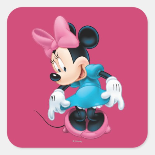 Blue Minnie  Curtseying Square Sticker