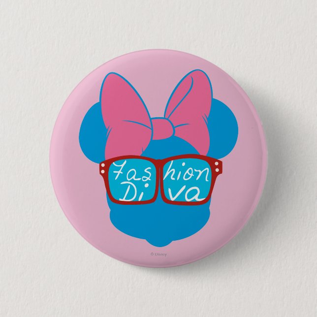 Blue Minnie | Diva Red Sunglasses Button (Front)