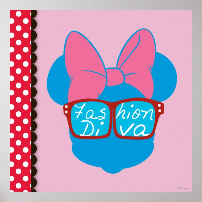 Blue Minnie | Diva Red Sunglasses Poster (Front)