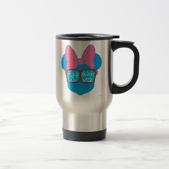 Blue Minnie | Diva Red Sunglasses Travel Mug (Right)