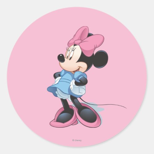 Blue Minnie  Hands on Hips Classic Round Sticker