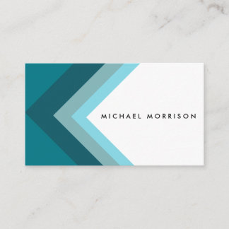 Blue mint arrow geometric minimal modern design business card