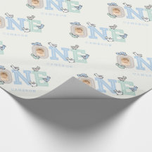 baby boy birthday wrapping paper