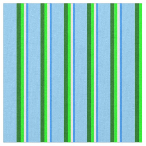 Blue, Mint Cream, Lime, Dark Green, Light Sky Blue Fabric