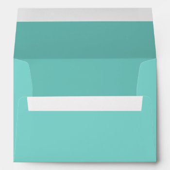 Blue Mint Teal Minimalist Nautical Beach Wedding Envelope by RemioniArt at Zazzle